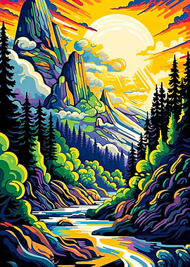 Abstract Art Valley River