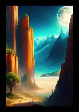 Large Cliff And Mountains