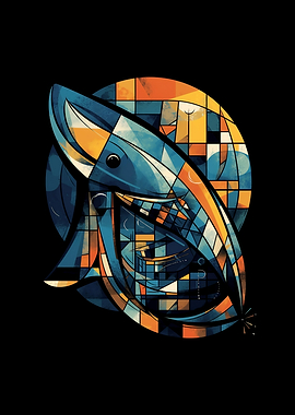Geometric Whale Animal