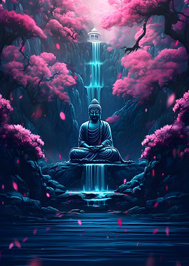 Japanese Buddha Waterfall
