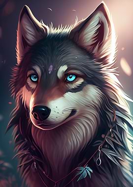 Cute Wolf Animal Cartoon