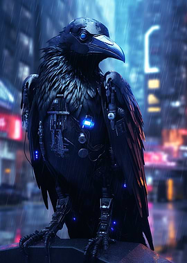 Futuristic Cyberpunk Bird