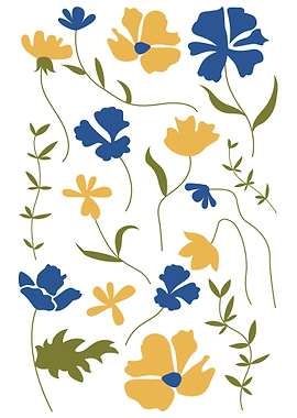 Flower blue and yellow