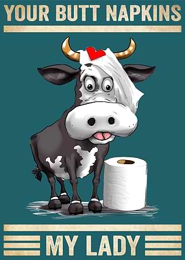 Cow Your Butt Napkins Lady