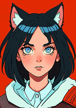 Cyber Cat Furry Girl