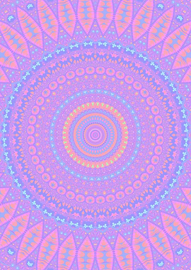 Groovy Boho Pastel Mandala