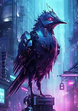 Futuristic Cyberpunk Bird