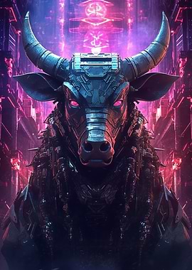 Futuristic Cyberpunk Bull