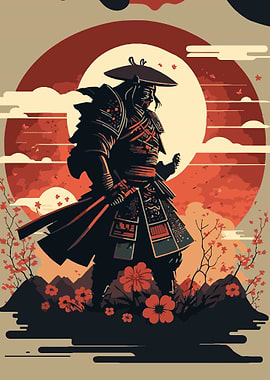 Japanese samurai warrior
