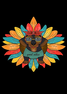 Dachshund Dog Funny floral