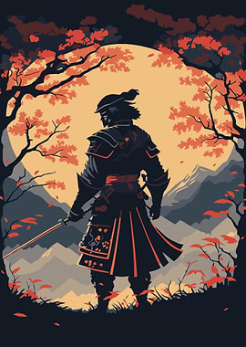 Japanese samurai warrior