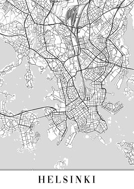 Helsinki White Map