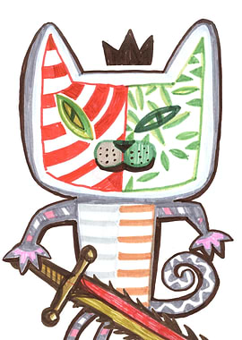 Blackcrowned cat warrior