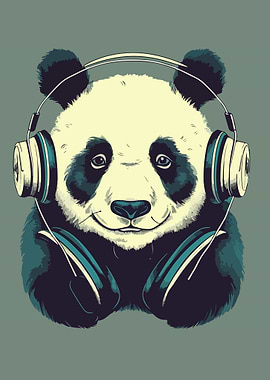 Cute Panda Face Headphone