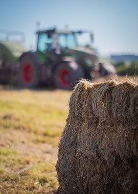 Tractor balling on a field