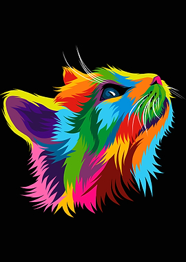 Abstract kitten face cat