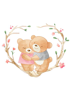 Cute cartoon bear lover