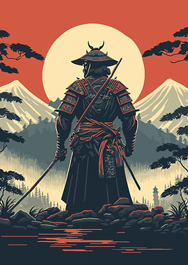Japanese samurai warrior