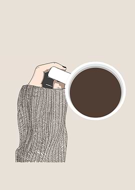 Handheld Coffee Cup Poster