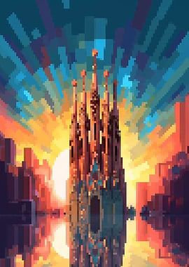 Barcelona pixel art