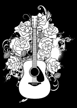Acoustic Guitar Flowers