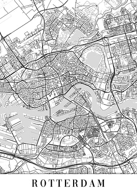 Rotterdam White Map
