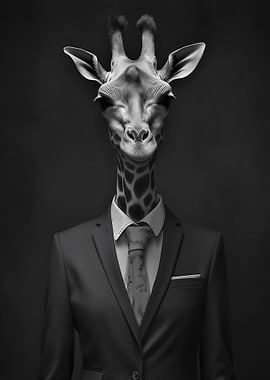 giraffe in classy suit
