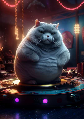Fat Cat Turntable Dancing