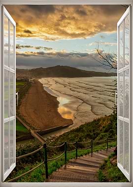 Window view sea landscape