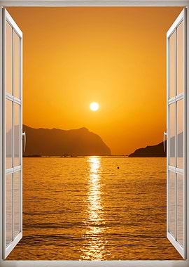 Window view sea landscape