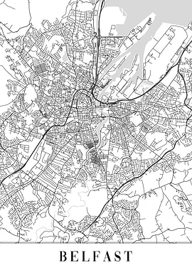 Belfast White Map