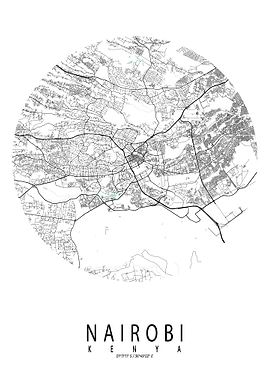 Nairobi City Map Circle