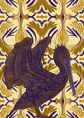 Open Winged Pelican Bird