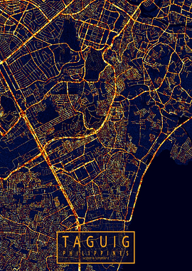 Taguig Map City At Night
