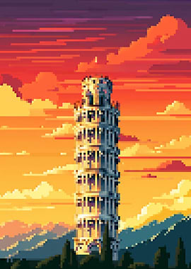 Tower of pisa pixel art