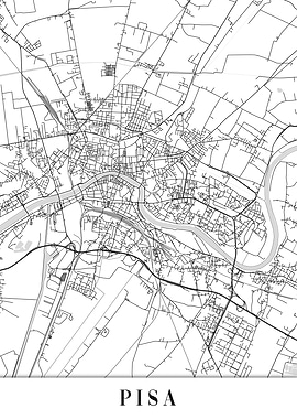 Pisa White Map