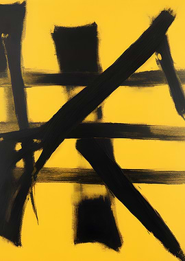 Black and Yellow Abstract