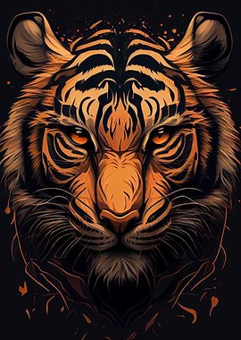 Tiger Animal Head Cartoon