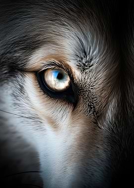 Wolf closeup eye