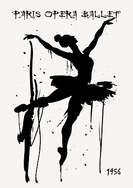 Black Ink Ballet Painting