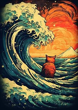 Japan Wave Cat