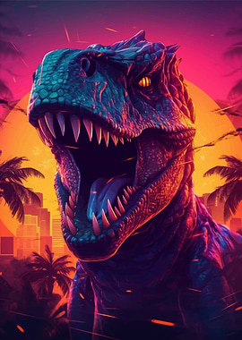 T Rex Dinosaur Sunset