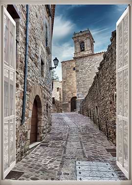 Window view town tower