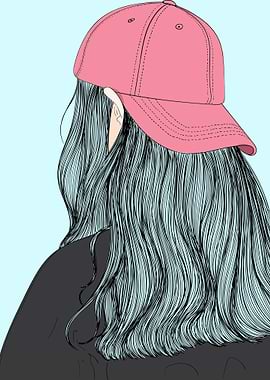 Long Hair Girl Wear a Hat