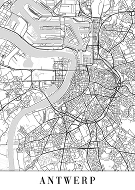 Antwerp White Map