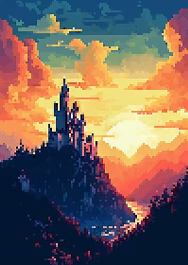Neuschwanstein pixel art