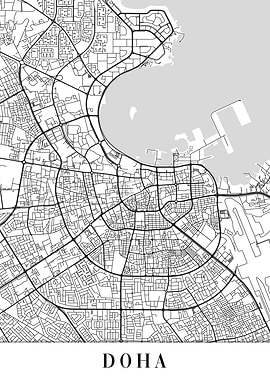 Doha White Map
