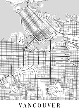 Vancouver White Map