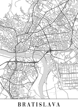 Bratislava White Map