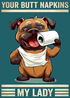 Bulldog Your Butt Napkins